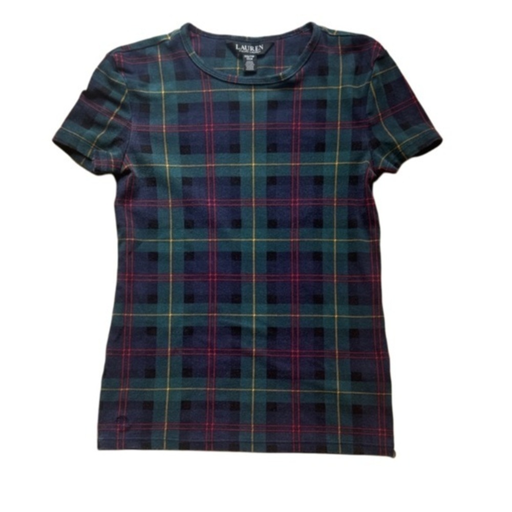 Lauren Ralph Lauren Tartan Tee - Green and Red